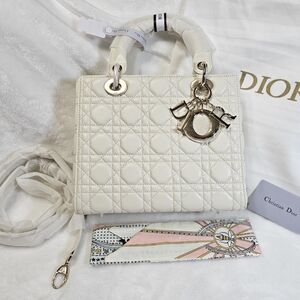 Dior White Quilted Handbag